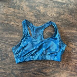 Bomber Camo Blue Sports Bra